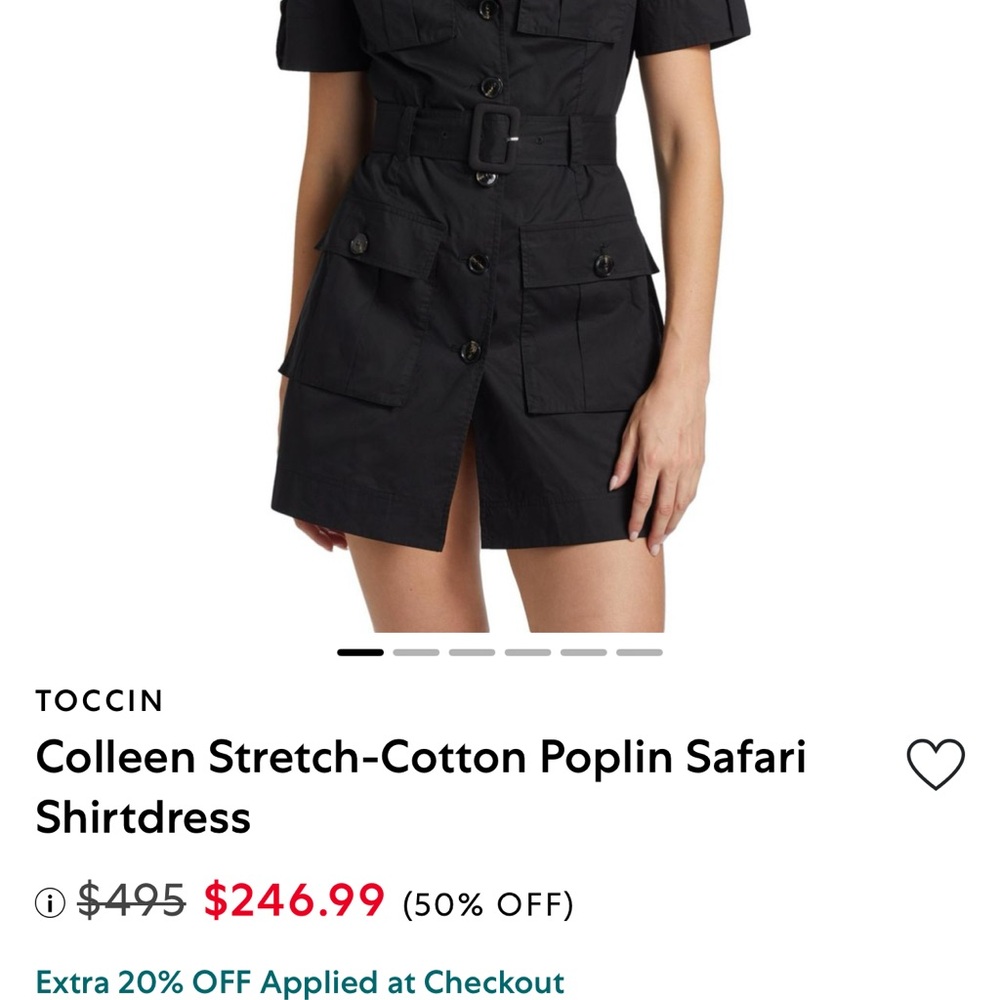 TOCCIN Black Mini Shirt Dress